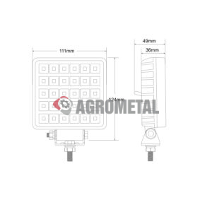 LED LUČ DELOVNA KVADRATNA 30-LED ON/OFF 3800 LM - slika 2